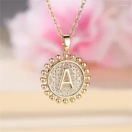 Pendant Necklaces A-Z Letter Necklace Yellow Gold Colour Wedding Jewellery Gift For Women