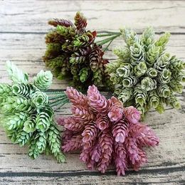 Decorative Flowers 6 Bundles 30 Heads Artificial Plastic Flower Pineapple Grass S For Christmas Home Wreaths Diy Gifts Candy Box