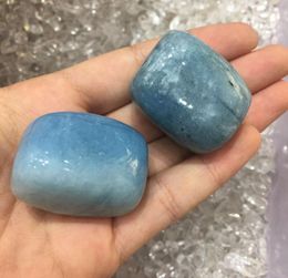 2pcs Big Natural Blue Aquamarine Tumbled Stone Cube Original Ore Specimen of Rock Crystal Natural stones and minerals for home dec2243303