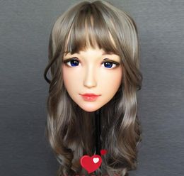 Party Masks Ching02Female Sweet Girl Resin Half Head Kigurumi BJD Mask Cosplay Japanese Anime Role Lolita Crossdress Doll4129331