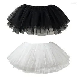 Women's Sleepwear Women Short Tulle Skirt 1950s 6 Layer 28cm Pleated Petticoat Crinoline Hoopless Length Bubble Underskirt