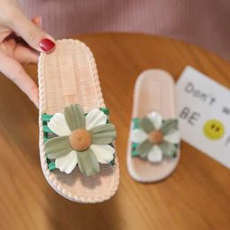 Slipper Summer For Children Cold Slippers Indoor Non-Slip Soft Bottom Comfort Cute Baby Hole Shoes Girls Home Slides H240504 W6EL