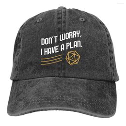 Ball Caps Pure Color Cowboy Hats Don't Worry I Have A Plan Women's Hat Sun Visor Baseball DnD Game Peaked Trucker Dad