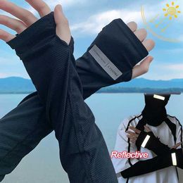 Sleevelet Arm Sleeves Mens Unisex Ice Cover Sunscreen Elastic Driving Gloves Womens Outdoor UV Protection Lightweight and Breathable Q240430