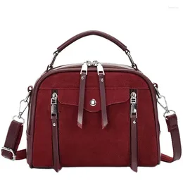Shoulder Bags Frosted Leather Handbag Vintage Crossbody For Women 2024 Luxury Designer High Quality Tote Bag