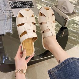 Slippers Summer Closed Toe For Women 2024 Roman Flat Women's Outdoor Casual Ladies Female Sandals