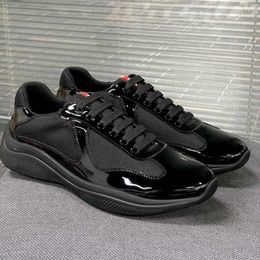 Basketball Shoe Top Quality Americas Cup Designer Shoes Leather Sneakers Shoes Trainer Patent Flat Black Blue Mesh Nylon Casual Shoes 5473