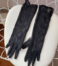 Black Tulle Gloves Letters Embroidered Lace Driving Mittens for Women Ins Fashion Thin Party Gloves 2 Size8661771