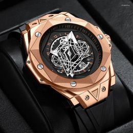 Wristwatches Watch Men's Fashion Trend Tattoo Waterproof Silicone Quartz Large Dial Luminous