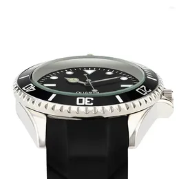 Wristwatches Japan Movement No Logo 40mm Rotating Bezel Rubber Strap Quartz Analogue