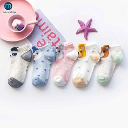 Kids Socks 5 Pair/Lot New Soft Cotton Mesh Socks For Girls Boys Cute Animal Childrens Thin Sock Baby Newborn Short Socks Kids Miaoyoutong Y240504