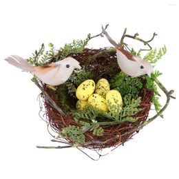 Decorative Figurines 13 Cm Bird Nest Ornament Model Home Household