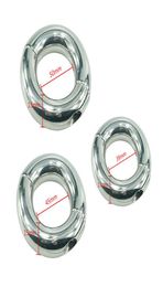 Stainless Steel Penis Bondage Ring Ball Stretcher Delay Lasting Metal Ring Scrotum Restraint Testicular Device For Men Y1907138501983