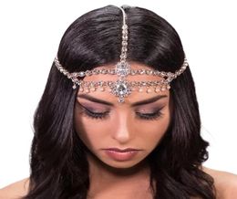 Boho Tassel Rhinestone Chain Jewelry Head Piece Goddess Prom Wedding Gem Bridal Hair Accessories For Women Grecian Vacation4055331