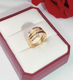 brands screw fashion nails Gold Rings Women Punk for gift luxurious Superior quality jewelry Three Circle R8144555