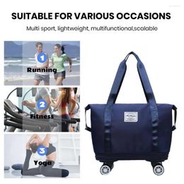 Storage Bags Travel Duffel Bag Foldable Capacity Waterproof With Detachable Wheels For Gym Oxford Cloth Suitcase