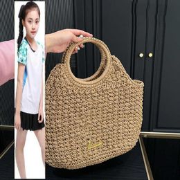 Kids Bags Luxury Brand CC Bag Ladies Beige Designer Raffia Crochet Straw Basket Bag Round Circle Top Handle Tote Daily Outfit For Holiday Large Capacity Outdoor Sacoc