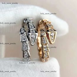 Bulgarie Jewelry Diamond Set Snake Bone Ring Luxury Jewellery Bulgarie Bracelet 18Ct Gold Ring A High Quality Bulgarie Necklace Jewellery Gift For Women 5181
