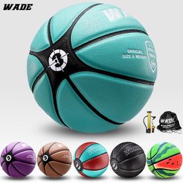 WADE Number 3 Size 7# Original PU Leather Basketball Ball for Adultkids Indoor with Free Tools Gift 240430