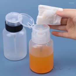 Storage Bottles Sdatter 1PC 200ML Nail Polish Remover Alcohol Cleansing Liquid Split With Cover Plastic Press Pump Refillable