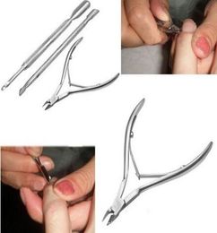Stainless Steel Nail Cuticle Spoon Pusher Remover Cutter Nipper Clipper Set5072283