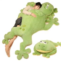 60-130cm Giant Frog Plush Toy Filled with Plush Growth Throwing Pillow Cushion Home Decoration Childrens Birthday Gift for Big Eyed Boys 240424