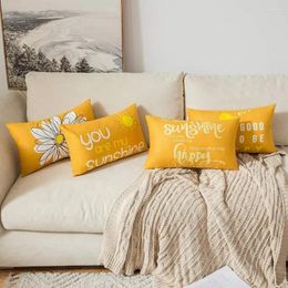 Pillow You Are My Sun Daisy Happy Bird Yellow Waist Cover Sofa Home Decoration Can Be Customized 30 50 40 60