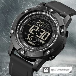 Wristwatches 1762 Mens Digital ment LED Light Countdown Wrist Clock relogio masculino 10Bar Waterproof Swimming Sport es H240504