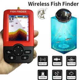 100M Alarm Portable Sonar wireless Fish Finders Fishing lure Echo Sounder Fishing Finder Alarm Transducer Lake Sea Fishing 240422