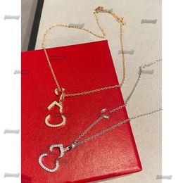 Designer Gold Gourd Red Achate Diamond Anhänger Halskette für Frauen exklusive Love Luxury Classic High Jewelry Accessoires Volksmarke Geschenk