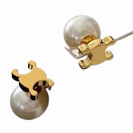 designer Earrings For Women Pearl Jewellery Luxury Stud Gold Earring For Girls With Original Box c4lF#