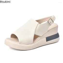 Dress Shoes Summer Thick-soled Peep Toe Sandals Women's Korean Casual Breathable Fish Mouth Ladies Fashion Platform Wedges Slippers