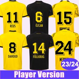 2023 24 REUS HAZARD Player Version Soccer Jerseys CUP JERSEY HAALAND BRANDT MALEN REYNA MEUNIER RYERSON Home Away Football Shirts 239G