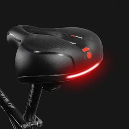 Bicycle Saddle with Tail Light Thicken Widen MTB Bike Gel Extra Comfort Bike Hollow Cycling dropshipping 286Q