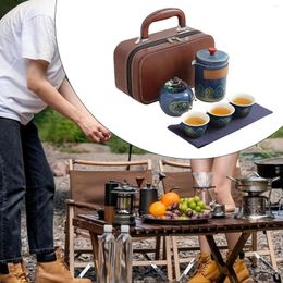 Teaware Sets Travel Tea Set Teacups Ceramic Canister Portable Chinese Teapot With Carrying Bag For Trips Business Home Office