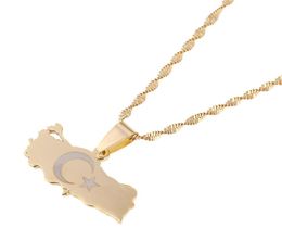 Turkey Map Flag Gold Plated Turkish Pendant Necklace For Women Men Turks Jewellery ic Gifts3866602