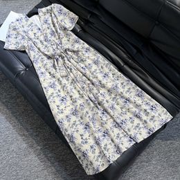 Short sleeved bow floral dress, sweet and versatile for summer
