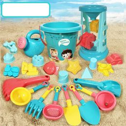 23PCS Summer Beach Set Toys For Kids Digging Sand Plastic Bucket Watering Bottle Shovels Children Beach Water Game Toys Tools 240430