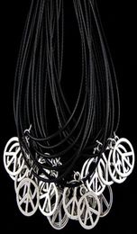 Jewelry whole lot 50pcs men women039s fashion alloy design peace sign charms pendants necklaces gift HJ114488715