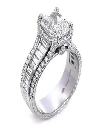 Choucong Unique Wedding Rings Luxury Jewelry 925 Sterling Silver Cushion Shape White Topaz CZ Diamond Gemstones Eternity Party Wom2989655
