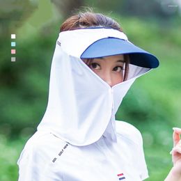 Berets Sunshade Baseball Cap Face Neck Cover Women Sunscreen Protection Veil Mask Outdoor Sport Sun Hat Scarf