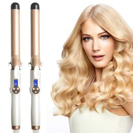 Hair Curlers Straighteners New electric curler with LCD screen digital curler iron curler 19-38mm professional curler Y240504