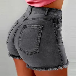 Women's Jeans 2024 Spring Summer Clothing Solid Colour High Waist Denim Shorts Fashion
