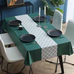 Table Cloth Waterproof Anti- Pvc Household Thickened Tablecloth Tea Mat Rectangular Wash-free Anti-oil Blue