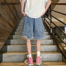 LUZHEN Stylish High Street Original Personality Denim Shorts Jeans Mens Summer Fashion Casual Fivepointed Pants LZ2393 240417