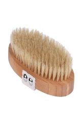 Body Brush Natural Boar Bristle Organic Dry Skin BodyBrush Bamboo Wet Back Shower Brushes Exfoliating Bathing Brush SN66769245105