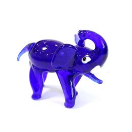 Murano Glass Elephant Figurine Craft Ornaments Cute Animal Small Statue Home Decor Collection Festival Party Xmas Gifts for Kids 240426