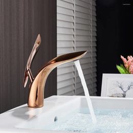 Bathroom Sink Faucets Vidric Nordic Style Brass Washbasin Basin Faucet Light Luxury Simple Creative Copper Under Counter