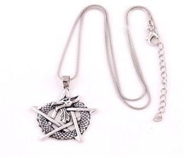 HY083 Indian new style religious charms jewelry retro rune alphabet pentagram shaped pendant necklace for men6269347