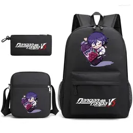 Backpack Danganronpa 3 Pieces/set Student Boy Girl School Bag Pencil Case Shoulder Back To